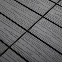 Outsunny Outdoor Tiles, 11 Pack 12" x 12" WPC Interlocking Deck Tiles Waterproof and Non-slip(m-7)
