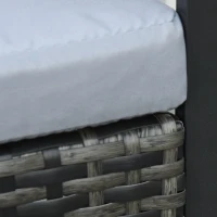 Outsunny 3 Pieces Wicker Patio Furniture Set, Rattan Bistro Set with Glass Top Coffee Table and Cushions, Outdoor Conversation Set for Garden, Porch, Balcony, Grey(m-9)