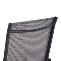 Outsunny 4-Piece Folding Chair Set for Relaxing on Patio Balcony Garden, Comfortable Outdoor Furniture with Armrests, Grey(m-10)