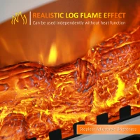 HOMCOM 22" Electric Fireplace Stove, 1500W Freestanding Fireplace Heater with Adjustable Temperature, White(m-4)