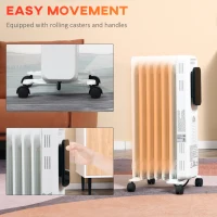 HOMCOM 24.75" Electric Space Heater, Freestanding 161 Sq. Ft. Heater with 3 Modes, Timer, and Remote, 1500 W, White(m-9)