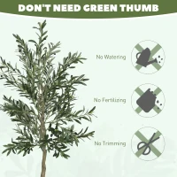 HOMCOM 6ft Artificial Olive Tree in Pot with Silk Leaves, Fruits, Faux Tree, Indoor Fake Plant for Home, Office, Living Room(m-7)