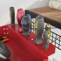 DURHAND 3 Tier Rolling Tool Cart with Wheels, 330 LBS Capacity Heavy Duty Utility Cart, Mobile Service Cart for Garage, Red(m-9)