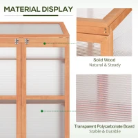 Outsunny Wooden Cold Frame Greenhouse Small Mini Planter Box, 30" L x 24" W x 44" H, Natural(m-6)