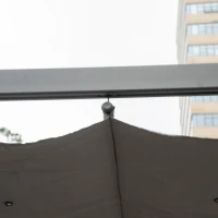 Outsunny 10' x 10' Outdoor Retractable Pergola Canopy, Aluminum Patio Pergola, Backyard Shade Shelter for Garden & Parties, Gray(m-8)
