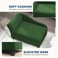 PawHut Pet Sofa Bed Couch with Storage, Pet Sofa for Cats and Small Dogs, Green(m-7)