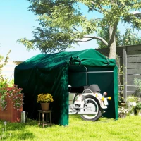 Outsunny Outdoor Storage Shed, UV Resistant Bike Tent with Roll-up Zipper Door, Portable Shed for Bike, Motorcycle, Dark Green(m-1)