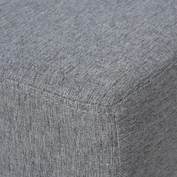 HOMCOM Ottoman Foot Rest, Small Foot Stool with Linen Fabric Upholstery and Plastic Legs, Cube Ottoman for Living Room, Gray(m-8)