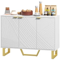 HOMCOM Sideboard Buffet Cabinet with Adjustable Shelves, Living Room Cabinet, TV Cabinet for 50 Inch TV, White(m-2)