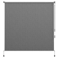 Outsunny 6' x 6' Patio Door Blinds, Outdoor Roller Shades, Cordless Roll Up Shade for Porch Gazebo, Light Grey(m-11)