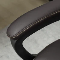 HOMCOM High Back Ergonomic Office Chair, PU Leather Executive Desk Chair with Adjustable Height and Swivel Wheels, Brown(m-8)