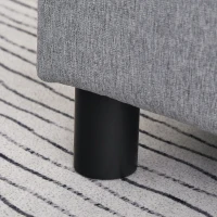 HOMCOM Ottoman Foot Rest, Small Foot Stool with Linen Fabric Upholstery and Plastic Legs, Cube Ottoman for Living Room, Gray(m-9)
