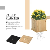 Outsunny Garden Planter with Raised Garden Bed Bench for Patio Park, 69.25" x 15" x 15.75", Natural(m-5)
