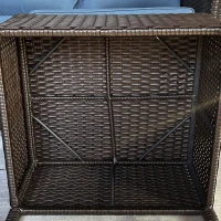 Outsunny 5-Piece Patio Furniture Set with PE Rattan Three-Seater Sofa, Armchairs, Footstools, Cushions, Deep Coffee(m-9)