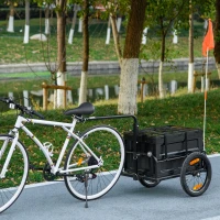 Aosom Trailer for Bike, Bicycle Cargo Trailer with Removable Storage Box, Galvanized Bottom(m-2)