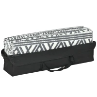 Outsunny Reversible Outdoor Rug Carpet RV Camping Rugs with Carry Bag, 9' x 18', Gray & Cream White Boho(m-9)