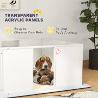 PawHut Whelping Box for Dogs w/ Retractable Light Stand, Waterproof Pee Pad & Adjustable Height Door for Medium Breed Dogs(m-9)
