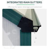 Outsunny 6' x 8' x 6.5' Polycarbonate Greenhouse, Walk-in Green House with Adjustable Roof Vent Galvanized Base Sliding Door Rain Gutter for Outdoor Garden Backyard, Green(m-7)