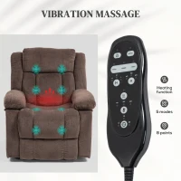 HOMCOM Power Lift Recliner Chair with Massage and Heat, Electric Lift Chair with Side Pockets for Elderly, Brown(m-5)