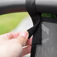 Outsunny Patio Rocking Chair with Mesh Fabric, Outdoor Rocking Sling Sun Lounger with Removable Headrest and Side Pocket for Garden, Deck, Lawn, Grey(m-10)