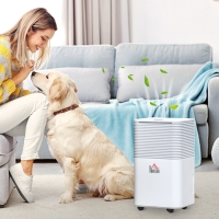 HOMCOM 1260 sq.Ft Portable Quiet Dehumidifier for Home Laundry Room Bedroom Basement, 21pt Electric Moisture Air De-Humidifier