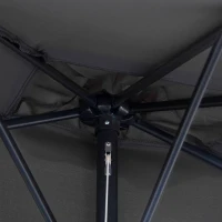 Outsunny 8ft Half Round Umbrella Outdoor Balcony Parasol Patio Garden Outdoor Window Sun Shade w/ 5 Ribs(m-14)