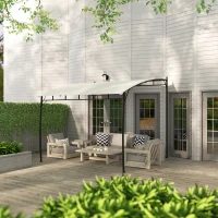 Outsunny 10' x 10' Outdoor Pergola Gazebo, Garden Sun Shade Shelter with Metal Frame for Porch, Patio, Deck, Backyard, Cream(m-8)