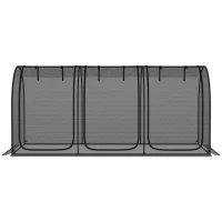Outsunny 9' x 4' Crop Cage, Plant Protection Tent with Three Zippered Doors, Storage Bag and 4 Ground Stakes, for Garden, Yard, Lawn, Black(m-8)