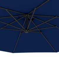 Outsunny 10' Cantilever Tilt Offset Patio Umbrella w/ UV & Water Safe Material & Cross Base (Weight Not Included), Navy Blue(m-9)