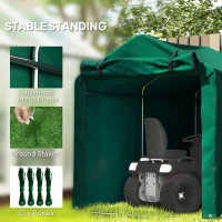 Outsunny Outdoor Storage Shed, UV Resistant Bike Tent with Roll-up Zipper Door, Portable Shed for Bike, Motorcycle, Dark Green(m-5)