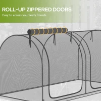 Outsunny 8' x 4' Crop Cage, Plant Protection Tent with Two Zippered Doors, Storage Bag and 4 Ground Stakes, for Garden, Yard, Lawn, Black(m-6)