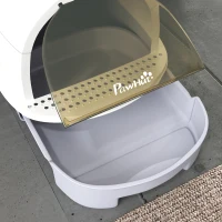 PawHut Covered Cat Litter Box with Lid, Scoop, Deodorizing Bags for Odor Control, Privacy, Easy to Clean, Gray(m-8)