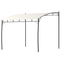 Outsunny 10' x 10' Outdoor Pergola Gazebo, Garden Sun Shade Shelter with Metal Frame for Porch, Patio, Deck, Backyard, Cream(m-1)
