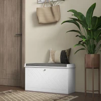 HOMCOM Shoe Storage with Seat, Upholstered Hallway Bench, Shoe Bench with Flip Drawer, Adjustable Shelf for 8 Pairs of Shoes(m-8)