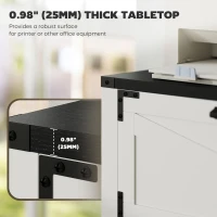 HOMCOM 4 Drawer Filing Cabinet, Farmhouse Office Storage Cabinet with Adjustable Hanging Bars for Letter, A4, Legal Size, White(m-7)