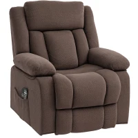 HOMCOM Power Lift Recliner Chair with Massage and Heat, Electric Lift Chair with Side Pockets for Elderly, Brown(m-1)