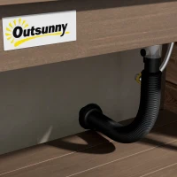 Outsunny Wooden Potting Bench with Storage, Sink, Water Tap for Backyard, Patio, Balcony, Dark Brown(m-8)