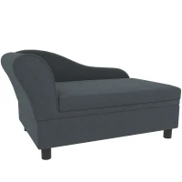 PawHut Pet Sofa Bed Couch with Storage, Pet Sofa for Cats and Small Dogs, Dark Gray(m-1)