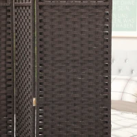 HOMCOM Folding Room Divider Screen 8 Panel 5.6 ' Tall Privacy Screen Freestanding Room Partition for Home Office, Brown(m-8)