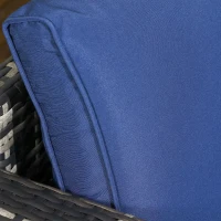 Outsunny 6pcs Garden Furniture Sofa Set, 8-Seater Outdoor Sofa Sectional with 3 Loveseat Wicker Sofa with Cushions(m-9)