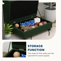 PawHut Pet Sofa Bed Couch with Storage, Pet Sofa for Cats and Small Dogs, Green(m-5)