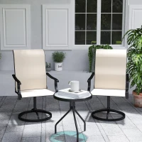 Outsunny Patio Swivel Chairs Set of 2, High Back Patio Dining Chairs with All-Weather Mesh for Backyard, Lawn, Garden, Beige(m-10)