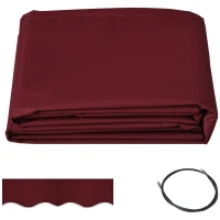 Outsunny 9' x 8' Outdoor Sunshade Canopy Awning Cover, Retractable Awning Fabric Replacement, UV Protection, Wine Red(m-11)
