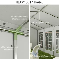 Outsunny 20' x 40' Party Tent, Outdoor Canopy Tent with 12 Removable Window Sidewalls for Parties, Wedding, Events, BBQ(m-4)