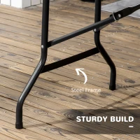 Outsunny Foldable Patio Dining Table for 6, Rectangular Outdoor Table for Garden Lawn Backyard, Dark Grey(m-7)