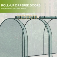 Outsunny 9' x 4' Crop Cage, Plant Protection Tent with Three Zippered Doors, Storage Bag and 4 Ground Stakes, for Garden, Yard, Lawn, Green(m-6)