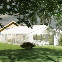 Outsunny 20' x 40' Party Tent, Outdoor Canopy Tent with 12 Removable Window Sidewalls for Parties, Wedding, Events, BBQ(m-9)