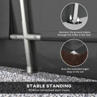 Outsunny 11' x 20' Portable Garage, Heavy Duty Carport Canopy with Ventilation Windows and Large Roll-up Door, Dark Grey(m-5)