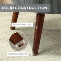 HOMCOM Modern Accent Chair, Upholstered Armchair with Solid Wood Legs and Lumbar Pillow for Living Room, Grey(m-7)