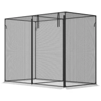 Outsunny 6' x 3' Crop Cage, Plant Protection Tent with Zippered Doors for Vegetable Garden, Backyard, Black(m-11)